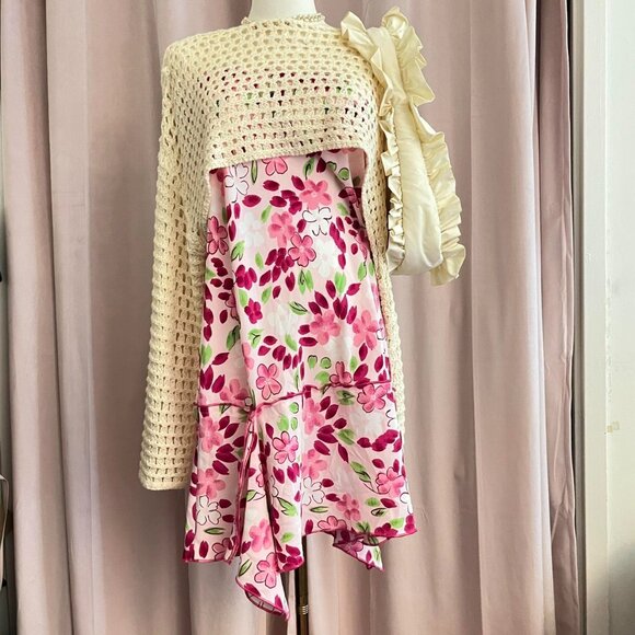 SAG HARBOR Petitle Floral Skirt Pink And White Midi Skirt - Picture 5 of 6